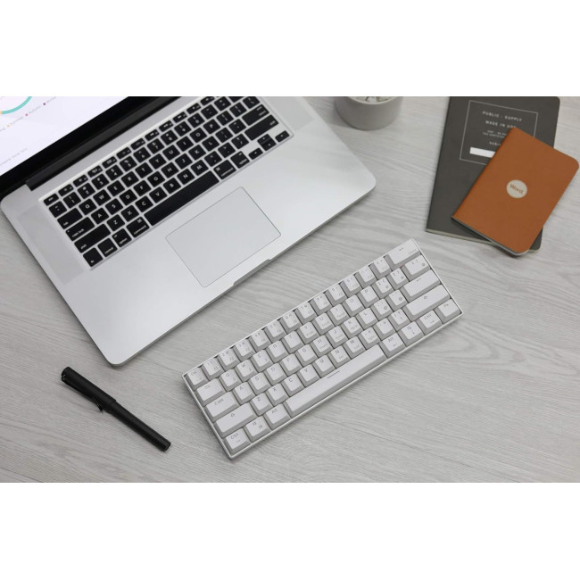 Бездротова, компактна ігрова клавіатура RK ROYAL KLUDGE RK61 з потрійним режимом, біла (4108)