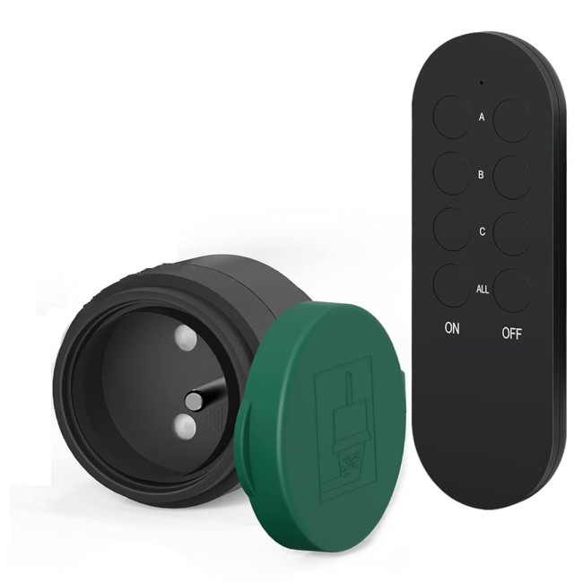 Бездротова розетка SURNICE для зовнішнього використання, IP44, радіус дії 40 м, 2300 Вт, зелена (2113)