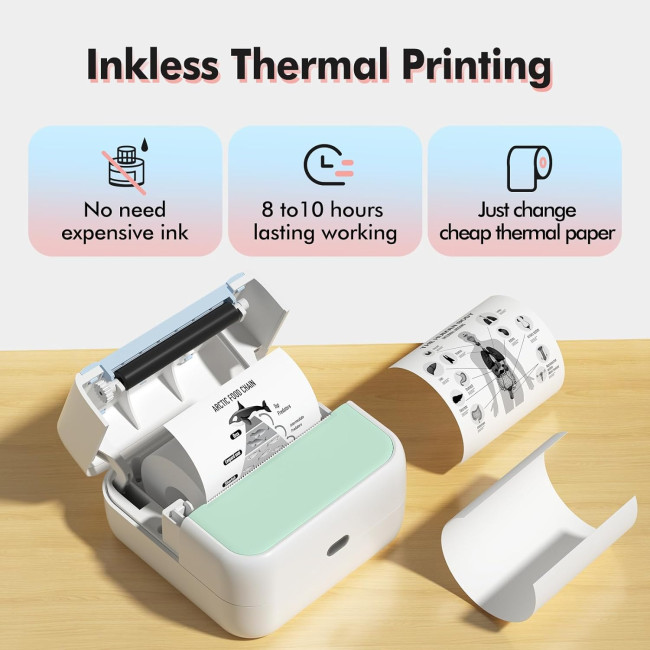 Bisofice Міні-принтер S1 для наклейок, термічний, зелений (4190)