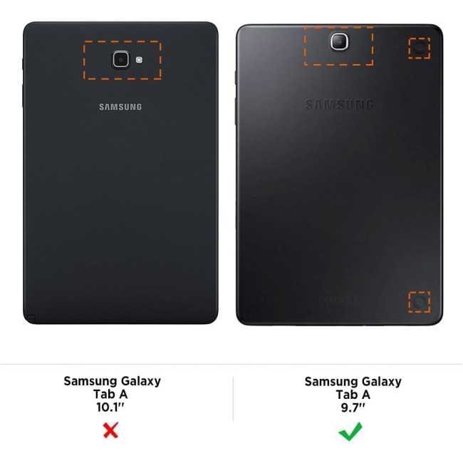 Чохол для Samsung Galaxy Tab A 9.7, EasyAcc Ultra Slim Cover Smart Cover з підставкою, автоматичним пробудженням від сну, чорний (2057)