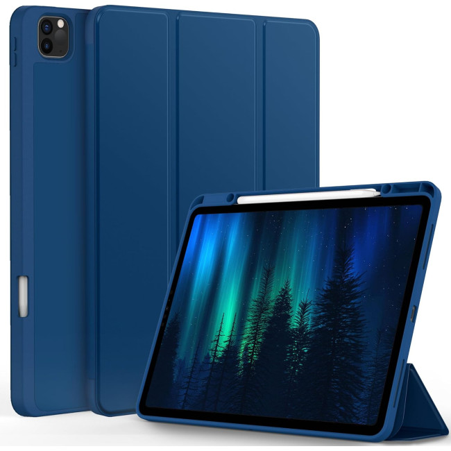 Чехол EasyAcc 01PGIPP13UN, совместимый с iPad Pro 12,9 дюймов 6-го/5-го/4-го/3-го поколения, с ТПУ и подставкой - синий (2040)