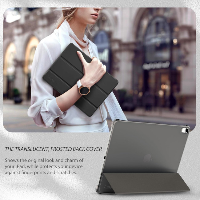Чохол EasyAcc для iPad Air 13 дюймів M3 2025 / M2 2024, ультратонкий легкий напівпрозорий матовий тильний екран - чорний (2058)