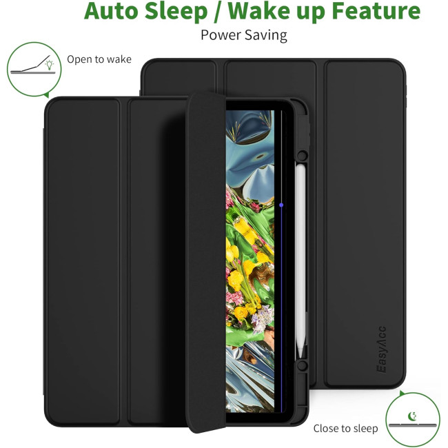 Чехол EasyAcc PGIPP13UN, совместимый с iPad Pro 12,9 дюймов 6-го/5-го/4-го/3-го поколения, с ТПУ и подставкой - черный (2039)
