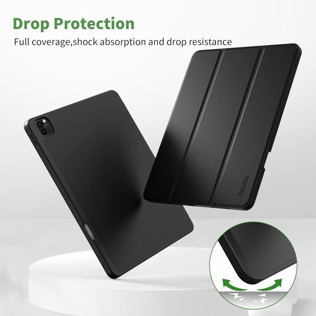 Чехол EasyAcc PGIPP13UN, совместимый с iPad Pro 12,9 дюймов 6-го/5-го/4-го/3-го поколения, с ТПУ и подставкой - черный (2039)