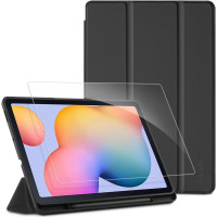Чохол EasyAcc, сумісний із Samsung Galaxy Tab S6 Lite 2020 із загартованим склом, чорний (3041)