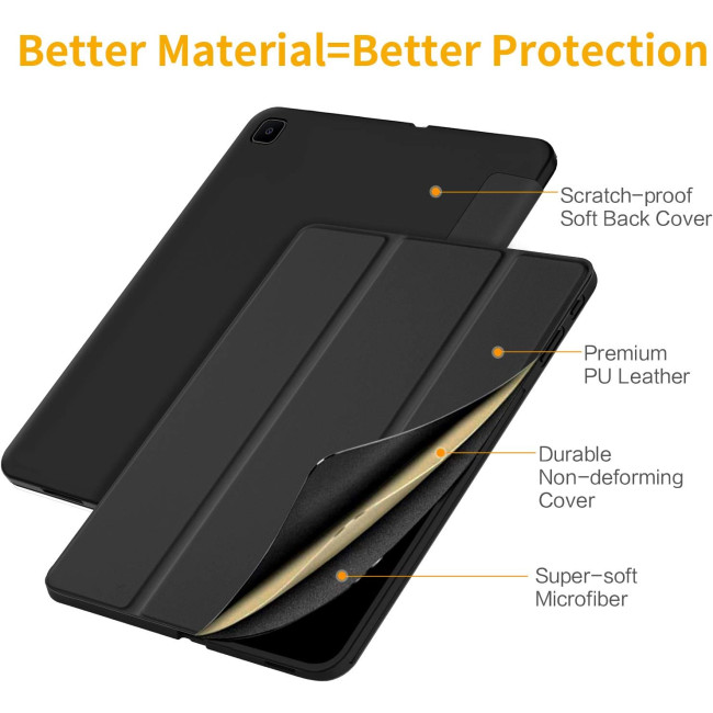 Чехол EasyAcc, совместимый с Samsung Galaxy Tab S6 Lite 2020 с закаленным стеклом, черный (3041)