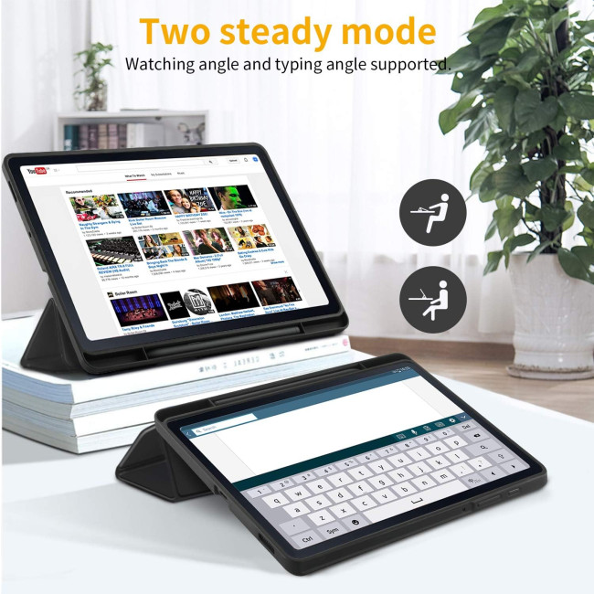 Чехол EasyAcc, совместимый с Samsung Galaxy Tab S6 Lite 2020 с закаленным стеклом, черный (3041)