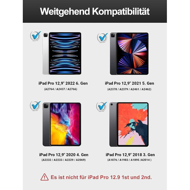 Чохол JADEMALL для iPad Pro 12.9 з клавіатурою, чорний (3113)