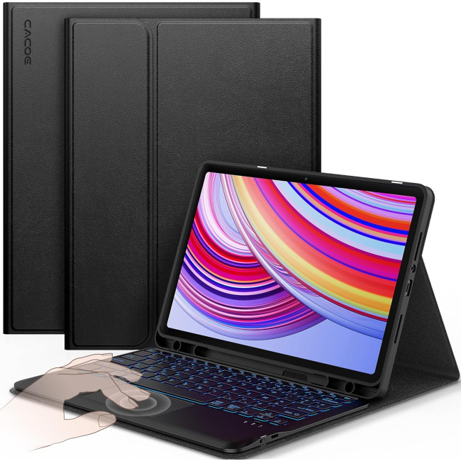 Чохол-клавіатура CACOE K03, сумісний з Redmi Pad Pro 12.1 / Xiaomi Poco Pad 12.1 2024, чорний (2173)