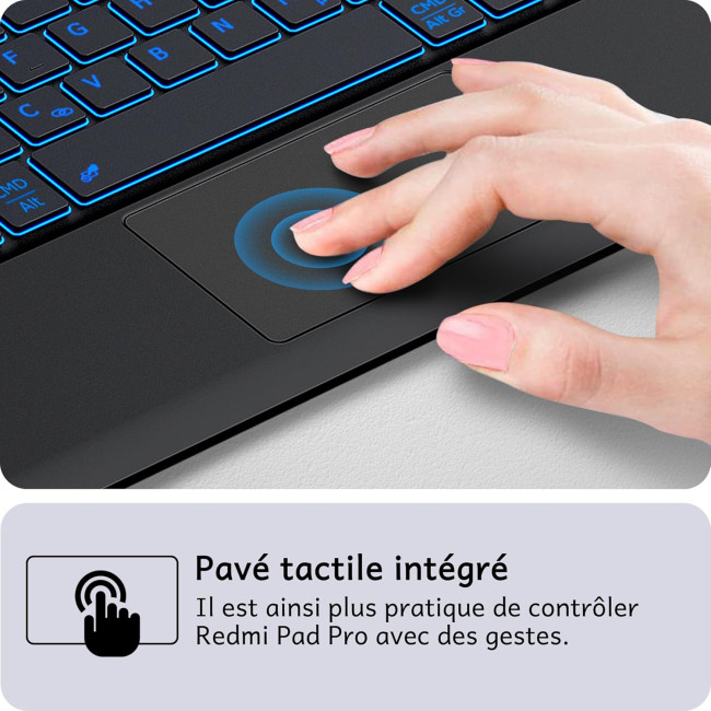 Чохол-клавіатура CACOE K03, сумісний з Redmi Pad Pro 12.1 / Xiaomi Poco Pad 12.1 2024, чорний (2173)