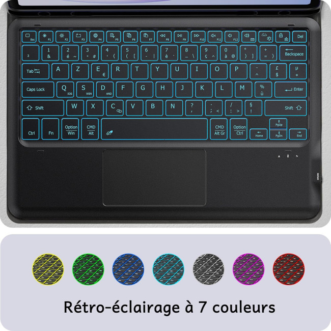 Чохол-клавіатура CACOE K03, сумісний з Redmi Pad Pro 12.1 / Xiaomi Poco Pad 12.1 2024, чорний (2173)