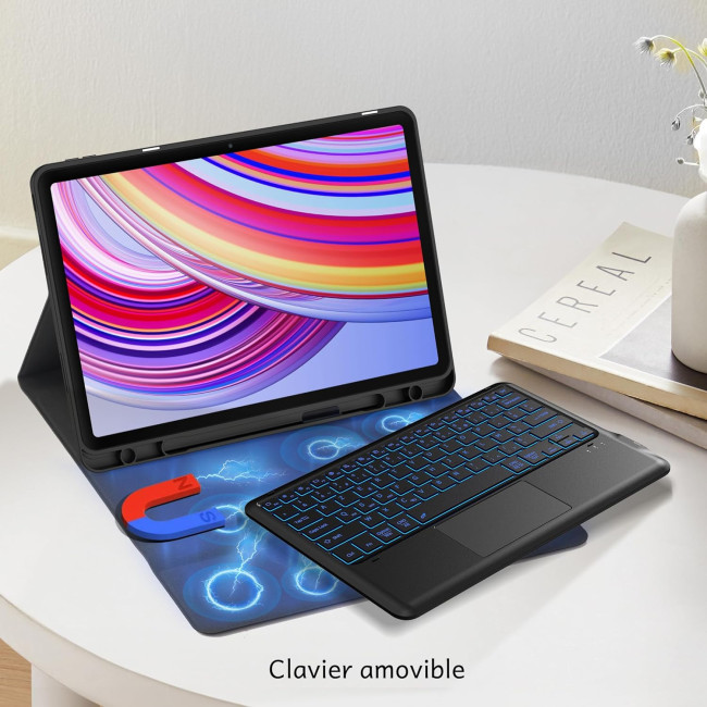 Чохол-клавіатура CACOE K03, сумісний з Redmi Pad Pro 12.1 / Xiaomi Poco Pad 12.1 2024, чорний (2173)