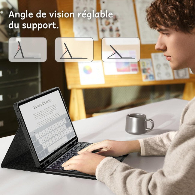 Чохол-клавіатура CACOE K03, сумісний з Redmi Pad Pro 12.1 / Xiaomi Poco Pad 12.1 2024, чорний (2173)