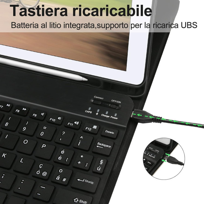 Чехол-клавиатура D DINGRICH для iPad 10.2 9-го/8-го/7-го поколения 2021/2020/2019, черный (3099)