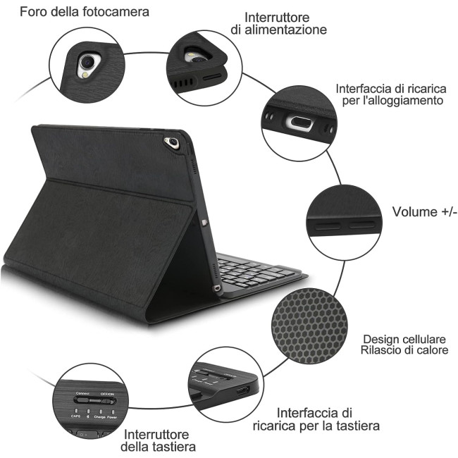 Чехол-клавиатура D DINGRICH для iPad 10.2 9-го/8-го/7-го поколения 2021/2020/2019, черный (3099)