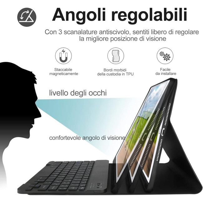 Чехол-клавиатура D DINGRICH для iPad 10.2 9-го/8-го/7-го поколения 2021/2020/2019, черный (3099)