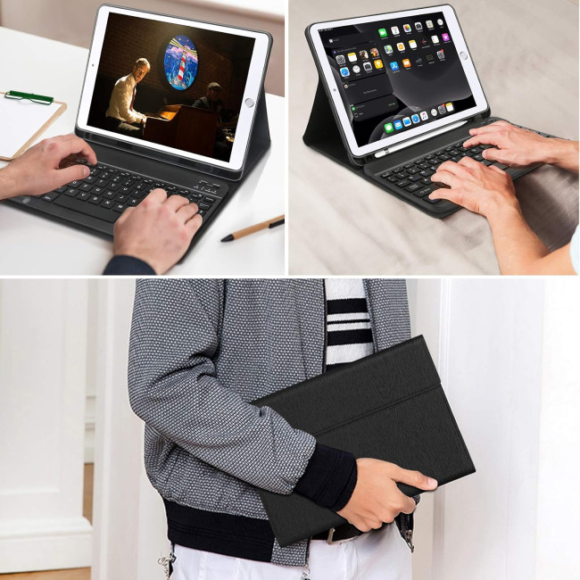 Чехол-клавиатура D DINGRICH для iPad 10.2 9-го/8-го/7-го поколения 2021/2020/2019, черный (3099)