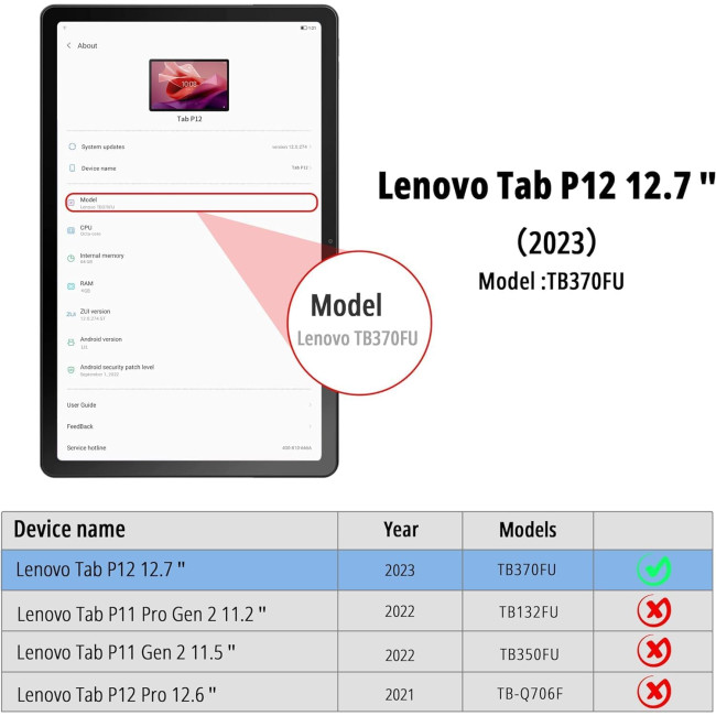 Чохол-клавіатура для Lenovo Tab P12 12.7", темно-зелений (2134)