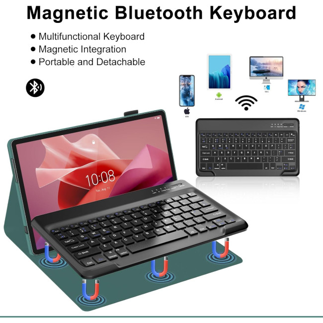 Чохол-клавіатура для Lenovo Tab P12 12.7", темно-зелений (2134)