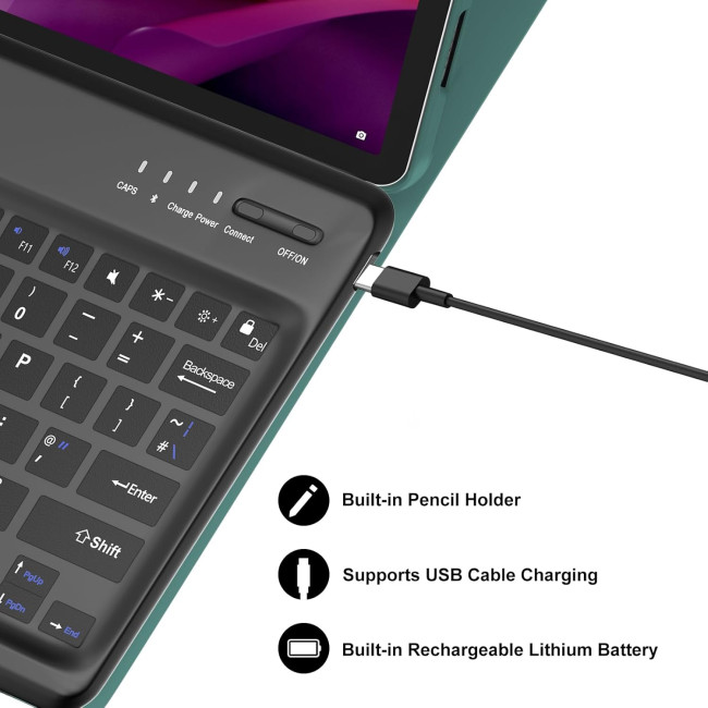 Чохол-клавіатура для Lenovo Tab P12 12.7", темно-зелений (2134)