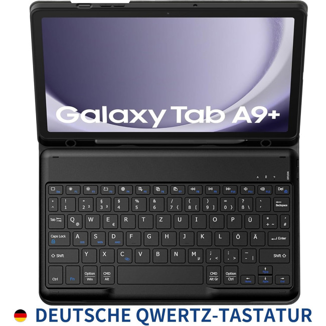 Чохол-клавіатура EasyAcc K02 для Samsung Galaxy Tab А9 Plus 2023 11 дюймів із захисним екраном, з тримачем для олівців, чорний (2033)