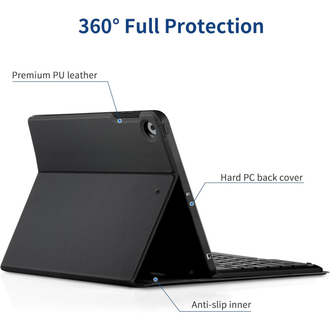Чехол-клавиатура EasyAcc K02, совместимый с iPad 10.2 дюйма, черный (3038)