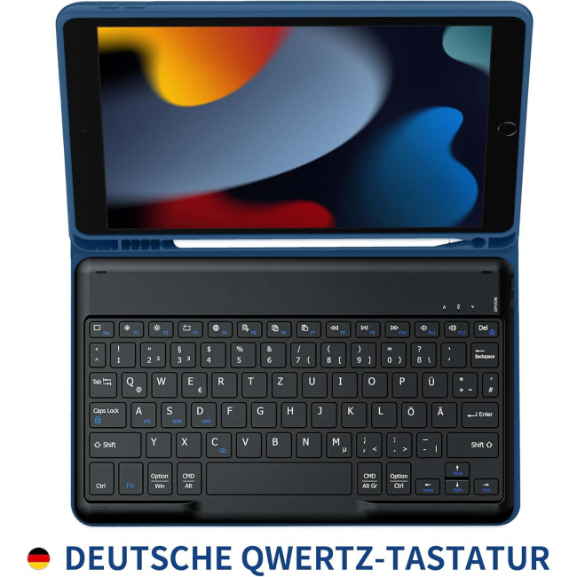 Чохол-клавіатура EasyAcc, сумісний з iPad 10.2 дюймів 9-го/8-го та 7-го поколінь із захисною плівкою, морський синій (2031)