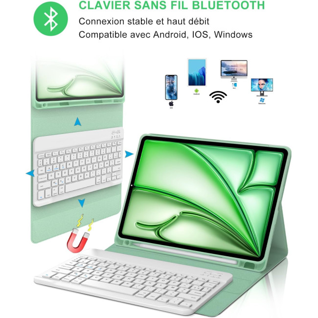 Чохол-клавіатура FOGARI для iPad Air 11 (M3 2025/M2 2024), світло-зелений (2141)