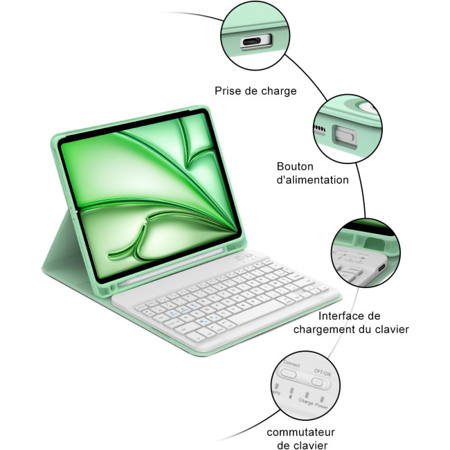 Чохол-клавіатура FOGARI для iPad Air 11 (M3 2025/M2 2024), світло-зелений (2141)