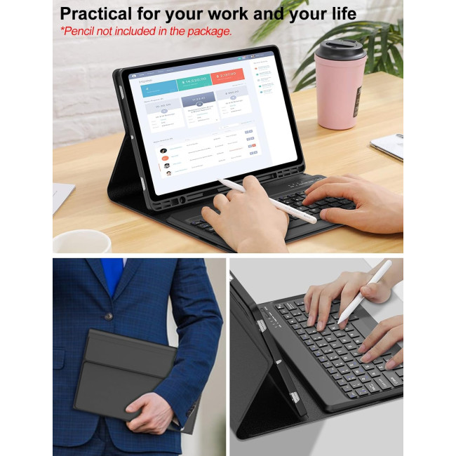 Чохол-клавіатура FOGARI для Samsung Galaxy Tab S10 Plus 12.4 дюйма, чорний (2130)