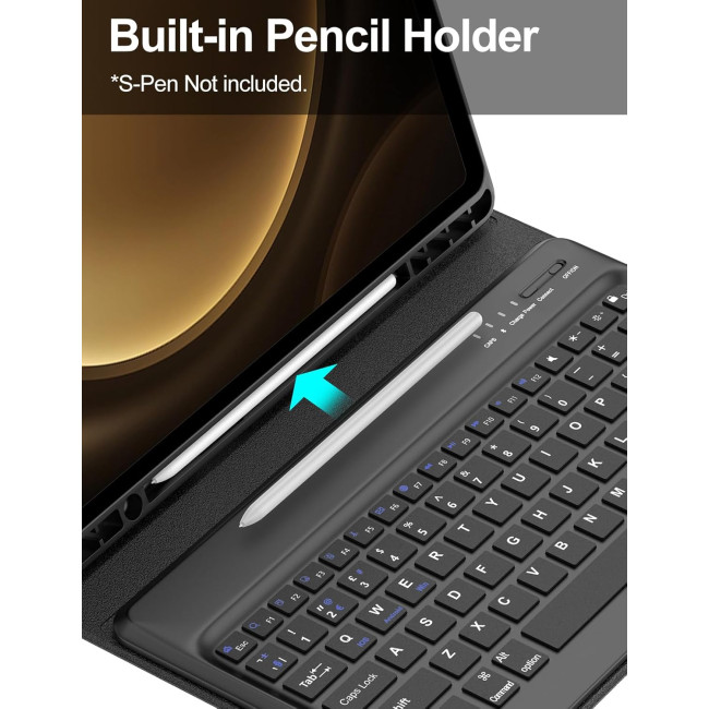 Чохол-клавіатура FOGARI для Samsung Galaxy Tab S10 Plus 12.4 дюйма, чорний (2130)