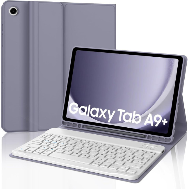 Чохол-клавіатура JADEMALL AZERTY для Galaxy Tab A9+/Tab A9 Plus 2023 11 дюймів, фіолетовий (3091)