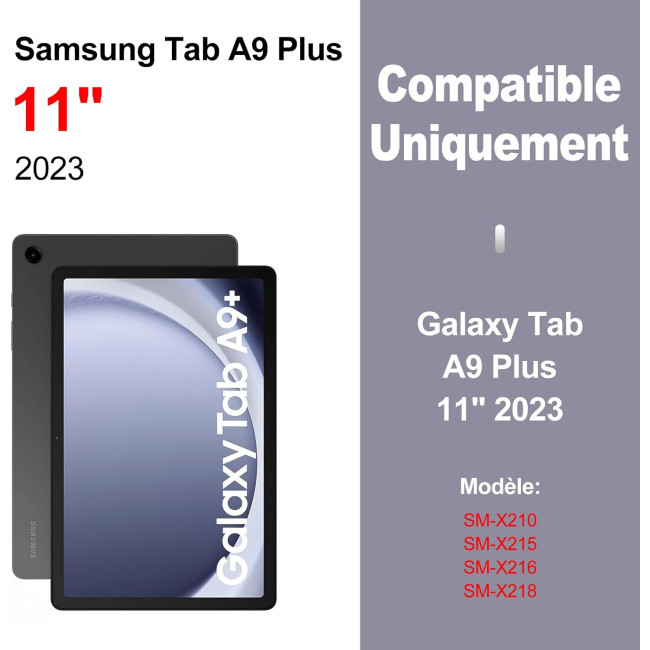 Чохол-клавіатура JADEMALL AZERTY для Galaxy Tab A9+/Tab A9 Plus 2023 11 дюймів, фіолетовий (3091)