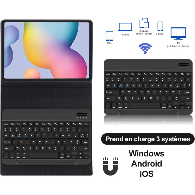 Чохол-клавіатура JADEMALL Clavier Samsung Tab S6 Lite 2024, чорний (3092)