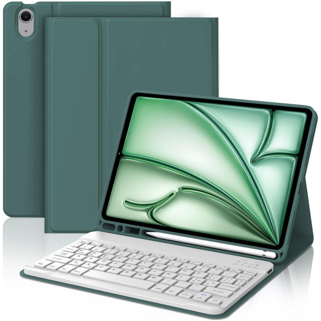 Чохол-клавіатура JADEMALL для iPad Air 11 дюймів 2025 M3, темно-зелена (3080)