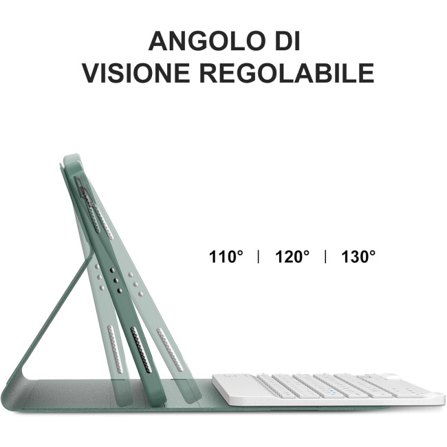 Чохол-клавіатура JADEMALL для iPad Air 11 дюймів 2025 M3, темно-зелена (3080)