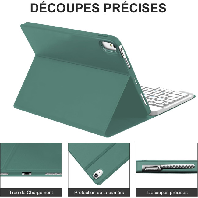 Чохол-клавіатура JADEMALL для iPad Air 11 дюймів 2025 M3, темно-зелена (3080)