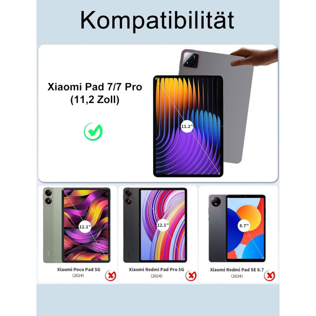 Чохол-клавіатура JADEMALL Xiaomi Pad 7 Pro для Xiaomi Pad 7 / Mi Pad 7 Pro 11.2 дюймів 2024, лавандово-фіолетовий (3112)
