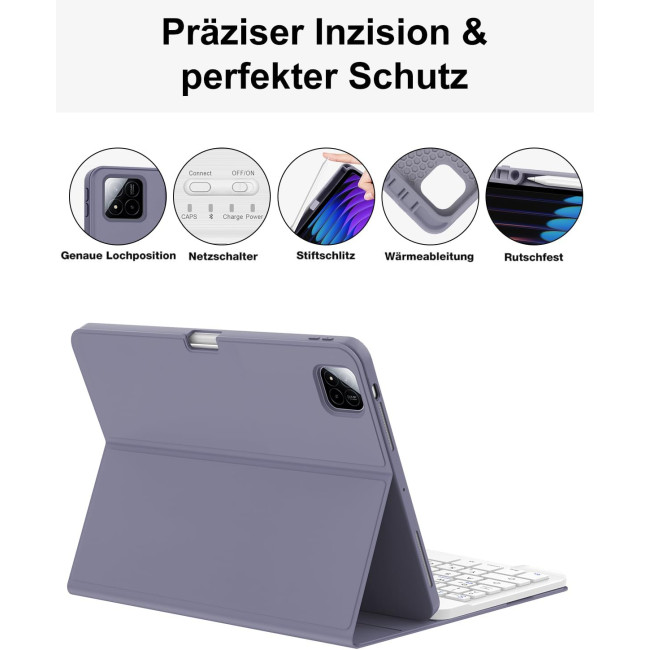 Чохол-клавіатура JADEMALL Xiaomi Pad 7 Pro для Xiaomi Pad 7 / Mi Pad 7 Pro 11.2 дюймів 2024, лавандово-фіолетовий (3112)