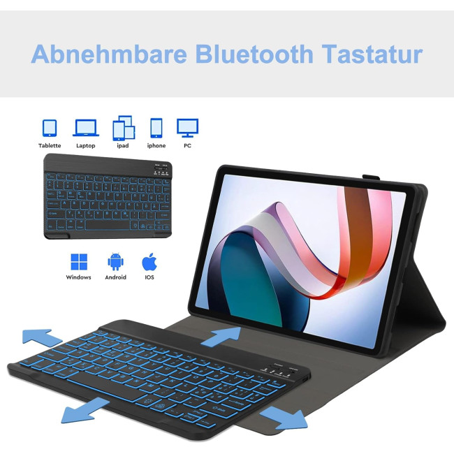 Чохол-клавіатура JADEMALL Xiaomi Redmi Pad з підсвічуванням, сумісний з Xiaomi L83 Redmi Pad 10,61 дюйма (3101)