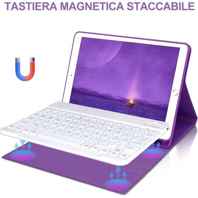 Чохол-клавіатура JADEMALL з тачпадом для iPad 9-го/8-го/7-го покоління 10,2 дюймів, фіолетовий (3095)