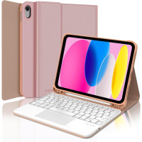 Чехол-клавиатура JADEMALL с трекпадом для iPad 10/11 поколения, розовый (3079)