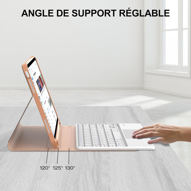 Чохол-клавіатура JADEMALL з трекпадом для iPad 10/11-го покоління, рожевий (3079)