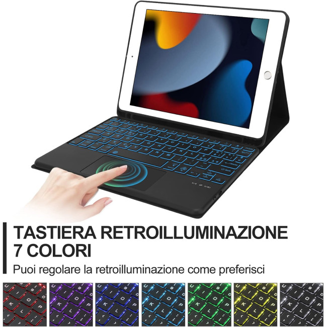 Чохол-клавіатура JADEMALL з трекпадом для iPad 10.2" 9-го/8-го/7-го покоління, чорна (3093)