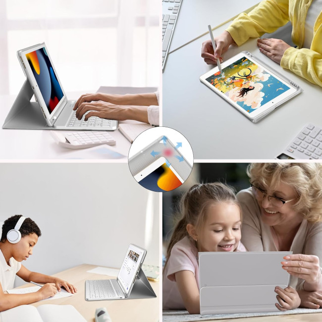 Чохол-клавіатура TQQ DEGW10.2PTJP для iPad 10.2, сірий (2122)