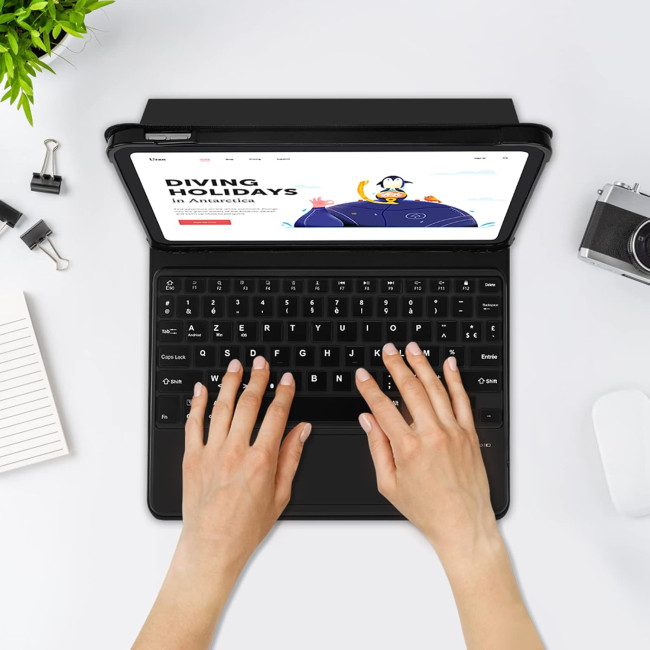 Чохол-клавіатура з трекпадом для iPad 10/11-го покоління 2024/2025 A16, чорний (3082)