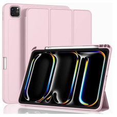 Чохол Vobafe для iPad Pro 13 (M4) 2024 з тримачем для олівців, трискладною підставкою, гнучка задня кришка TPU, рожевий (2043)