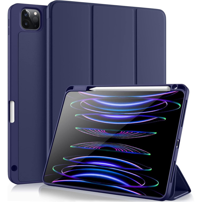 Чохол Vobafe, сумісний з iPad Pro 11 дюймів 2022/2021/2020/2018, гнучка задня кришка TPU з тримачем для олівців, синій (2047)