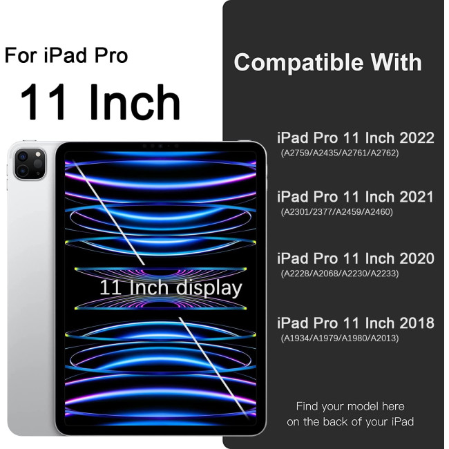 Чохол Vobafe, сумісний з iPad Pro 11 дюймів 2022/2021/2020/2018, гнучка задня кришка TPU з тримачем для олівців, синій (2047)