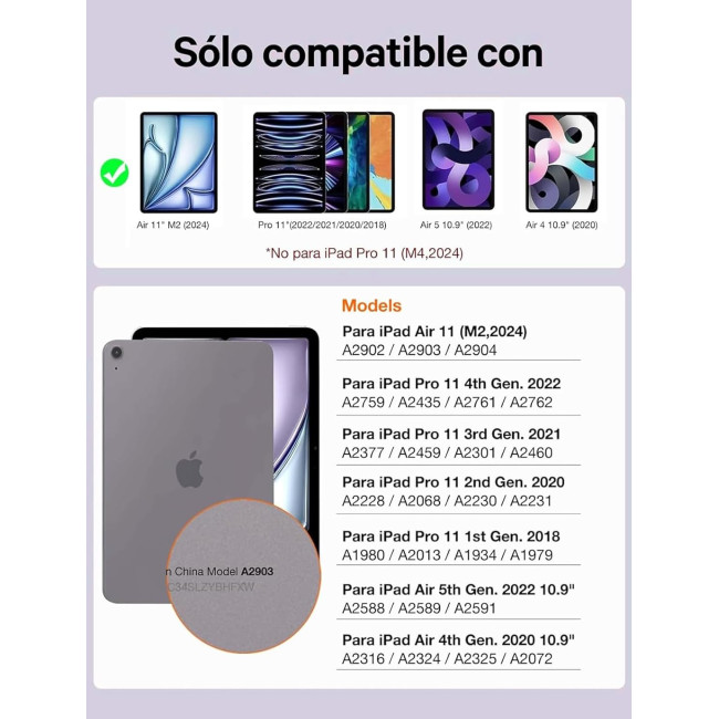 Чохол з клавіатурою WINCHKING для iPad Air 11 дюймів (M3/M2) 2025/2024, лавандовий (2152)